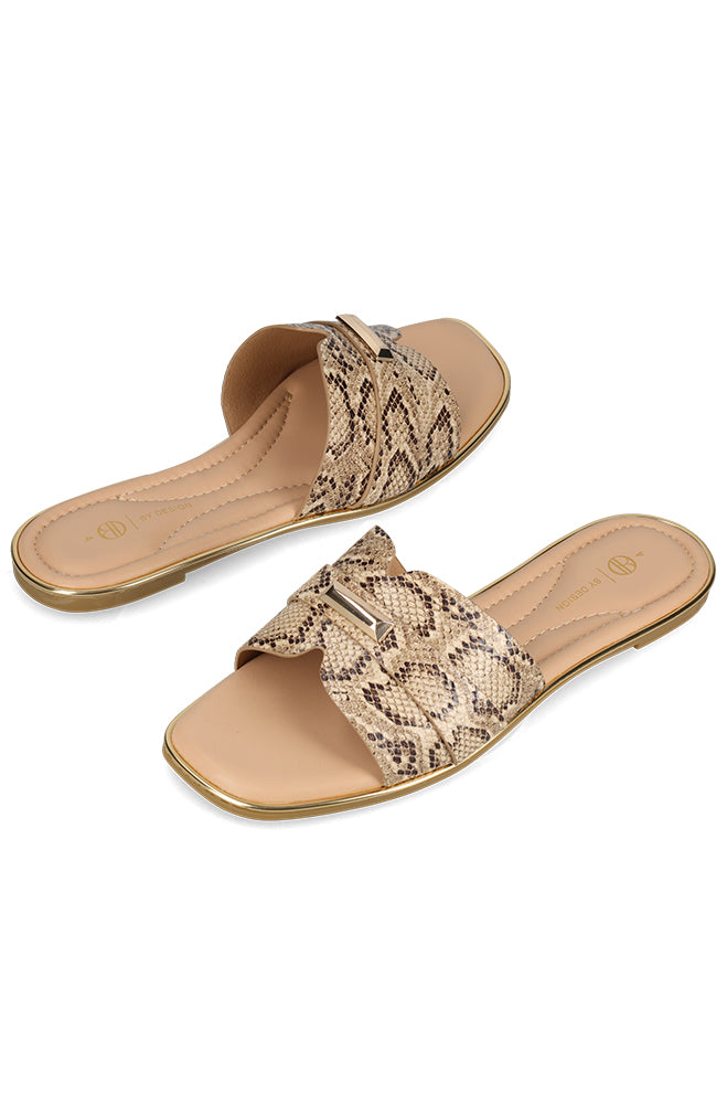 Rhonda printed gold detail sandal