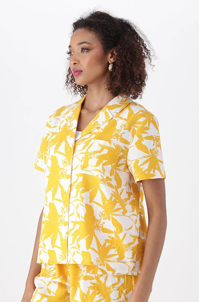 Ladies | Miya Resort Short Sleeve Shirt _ 151567 Ocre