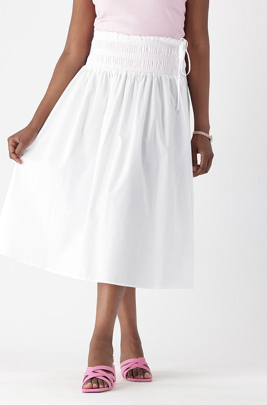 Aleena Shirred Waistband Skirt _ 165056 _ White