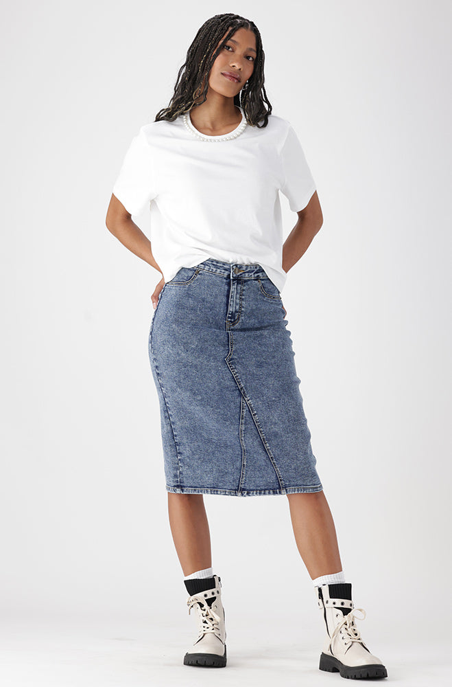 Ladies | Lea Boxy Tee with Pearl Trim Detail _ 163126 White T-shirts