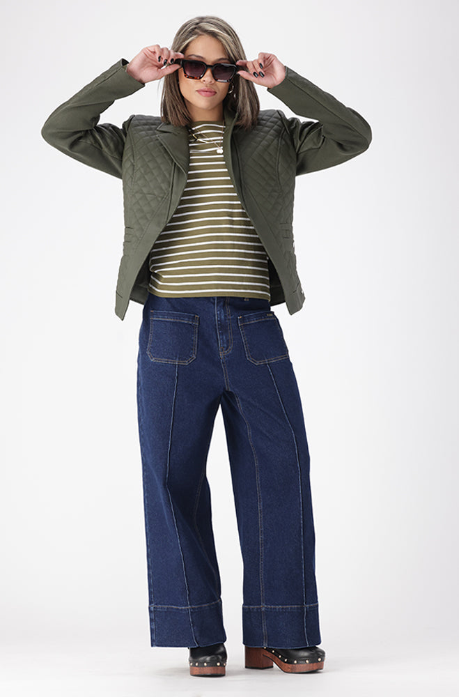 CLEO STRIPE CREW NECK TEE