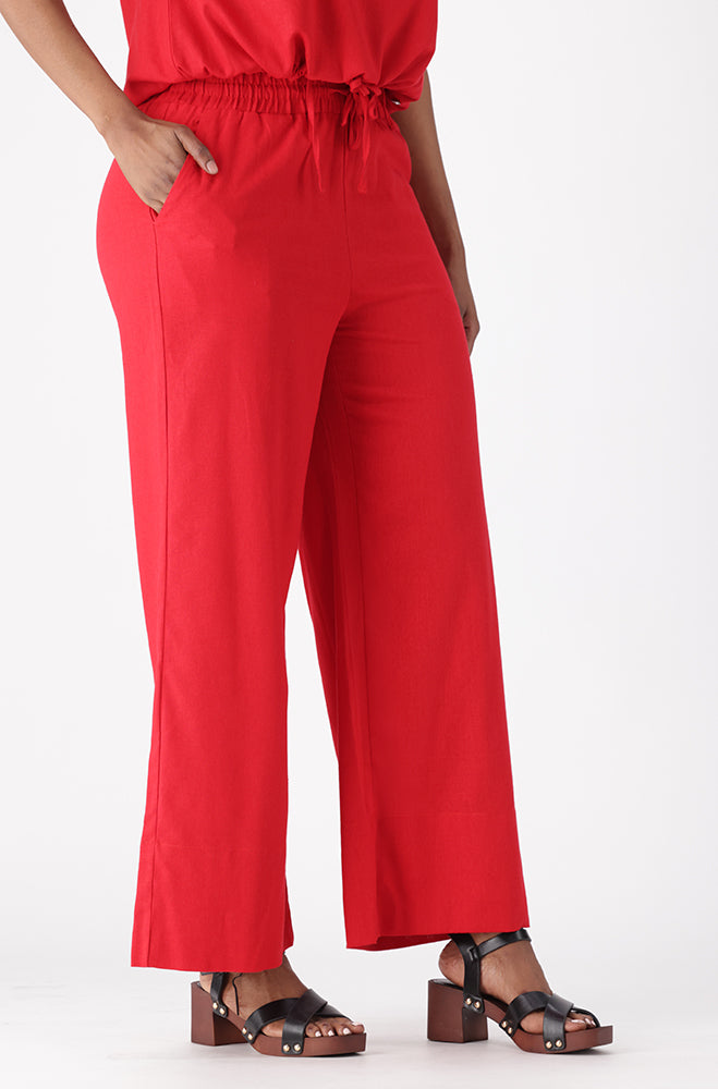 IVA LINEN BLEND WIDE LEG PANTS