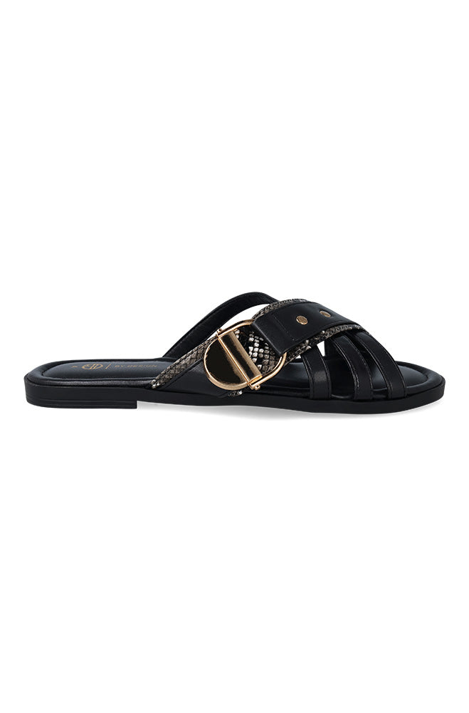 Footwear | Morgan Two-tone Cross Band Buckle Sandal
