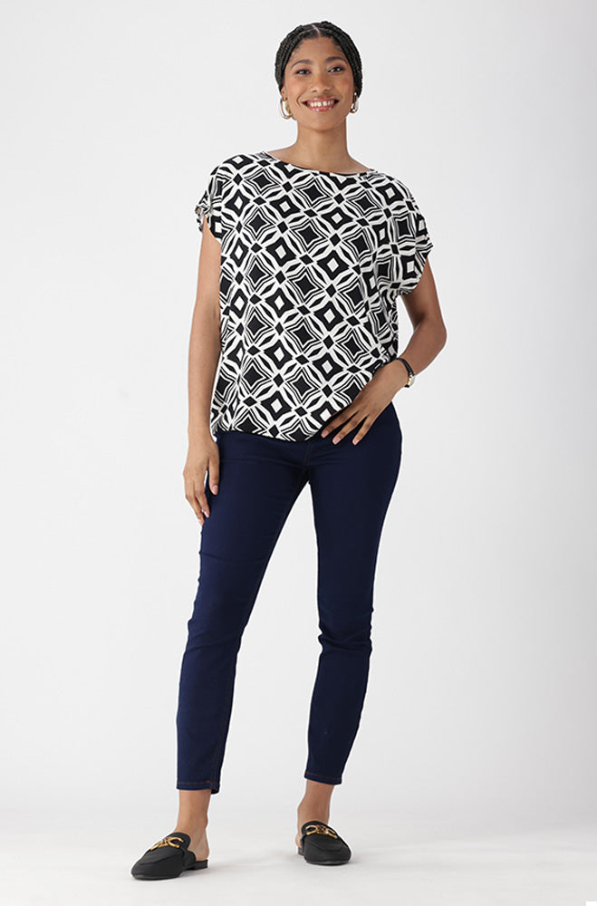 Ladies | Rose Boxy Top _ 162104 Natural Blouses