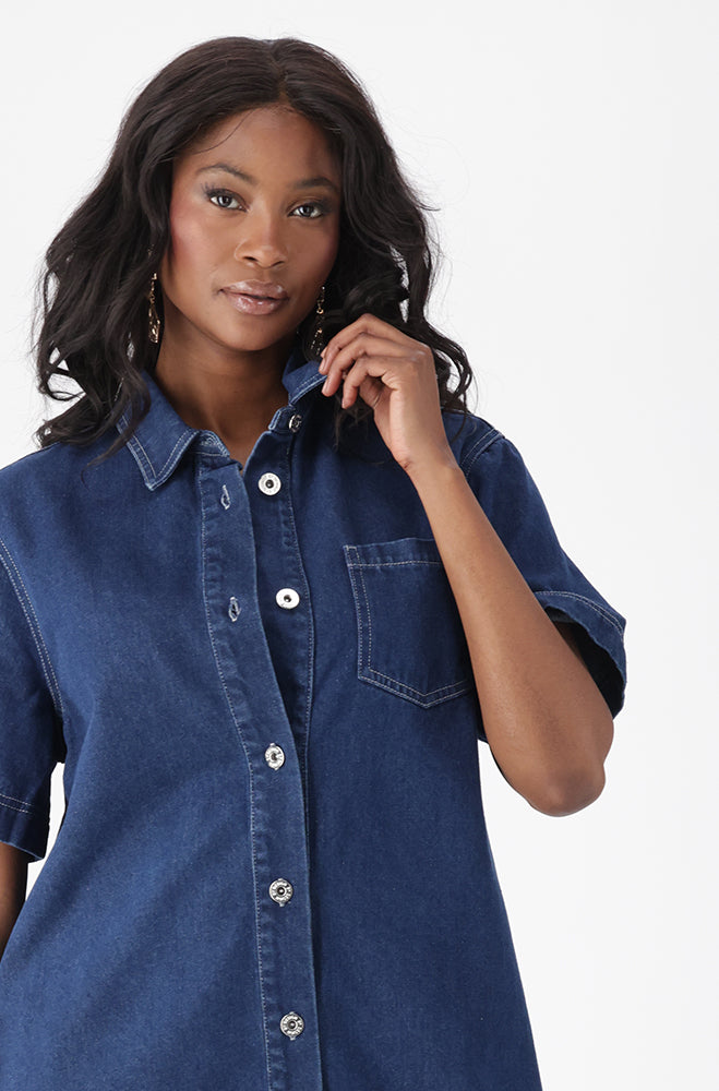 LANDON DENIM SHIRT DRESS
