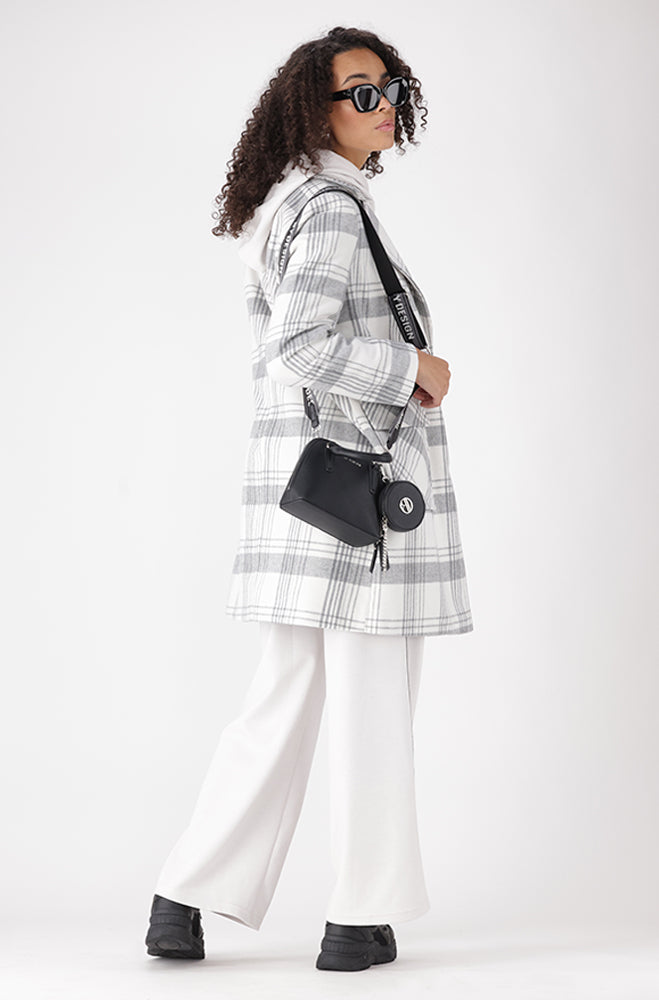 LISA CHECK MELTON COAT