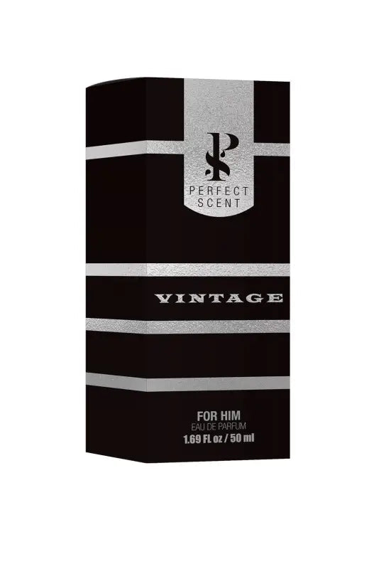 Black and silver perfume box for men.