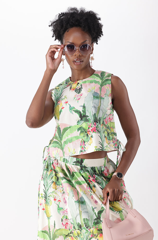 SELAH PRINTED SLEEVELESS TOP