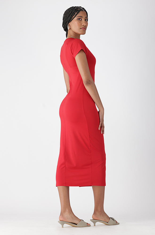 Larna Bodycon Dress _ 162627 _ Red