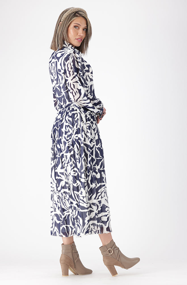 LIVIA PRINTED PLEAT DRESS