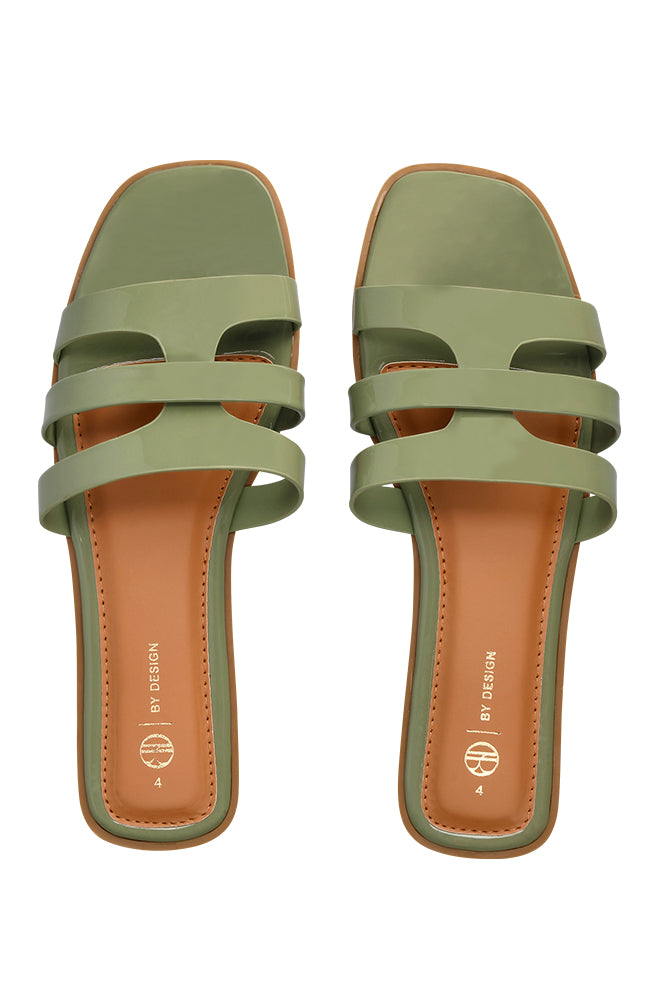 Rowena Cross band patent sandal