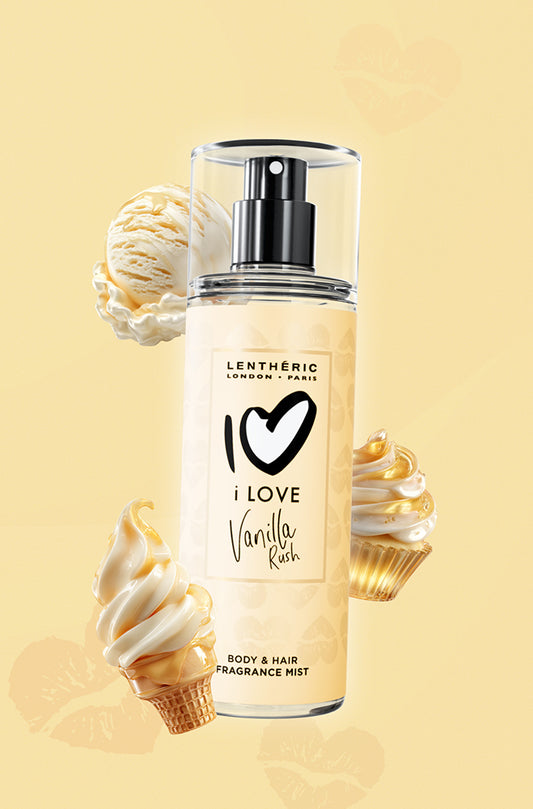 LENTHERIC I LOVE VANILLA RUSH BODY & HAIR FRAGRANCE MIST 100ML