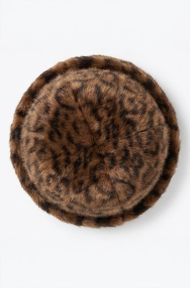 MIA LEOPARD PRINT FAUX FUR HAT – Dunns