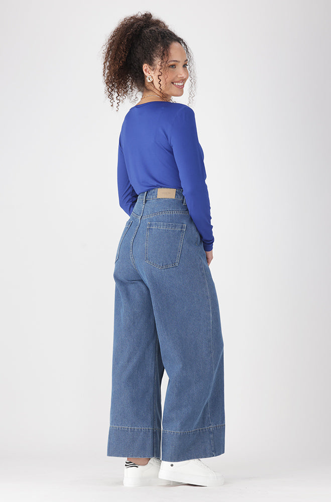 Ladies | Vayla v Neck Tee _ 158039 Blue T-shirts