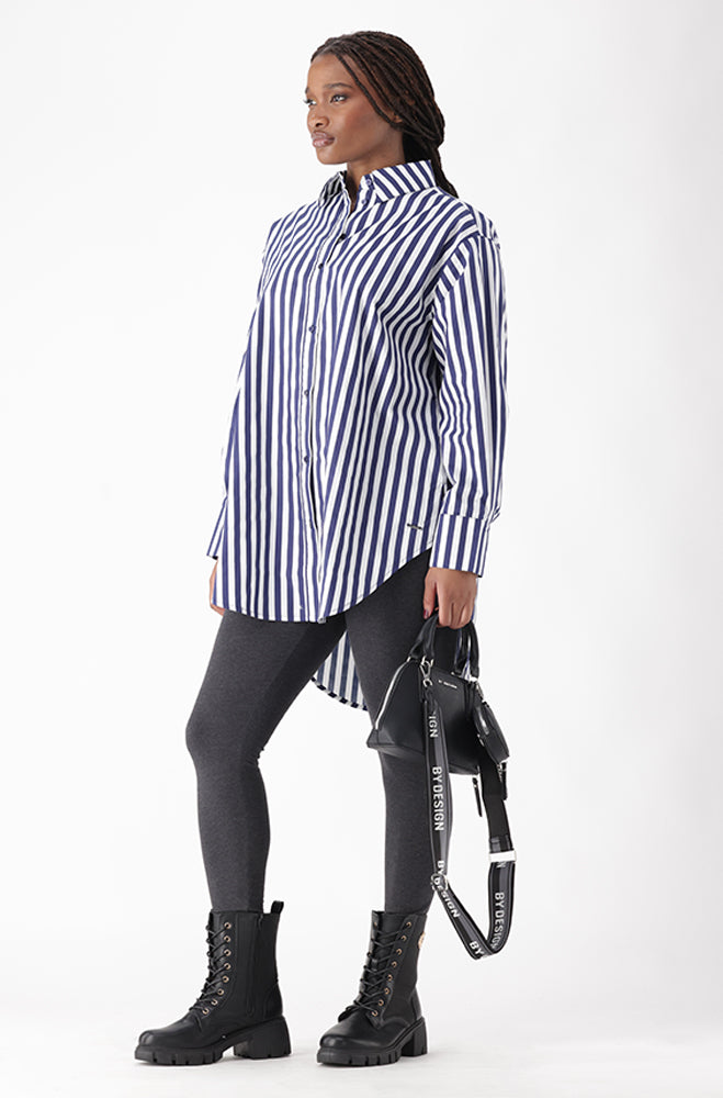 MIA STRIPE BOYFRIEND SHIRT