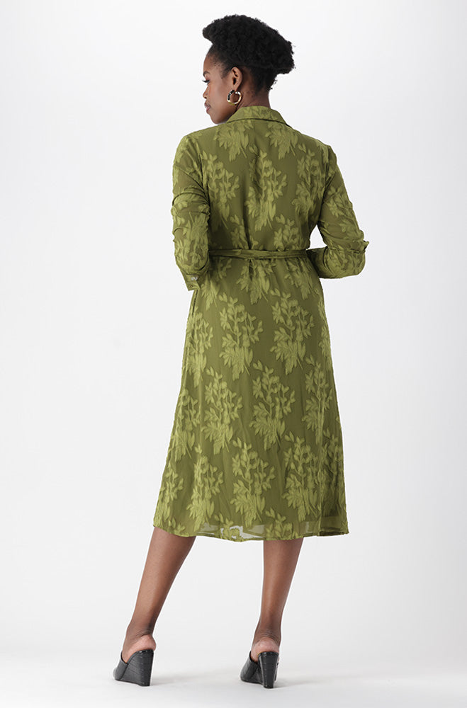 SOLENE TEXTURED SHIRT DRESS