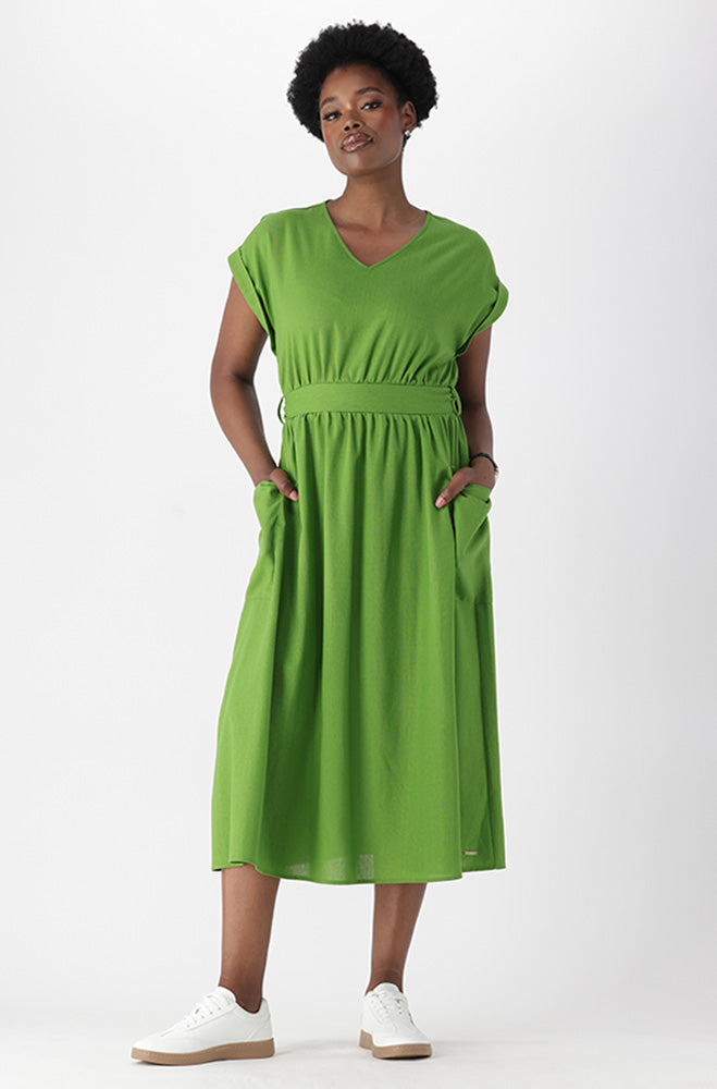 Ladies | Adeline Belted Linen Blend Dress Dresses