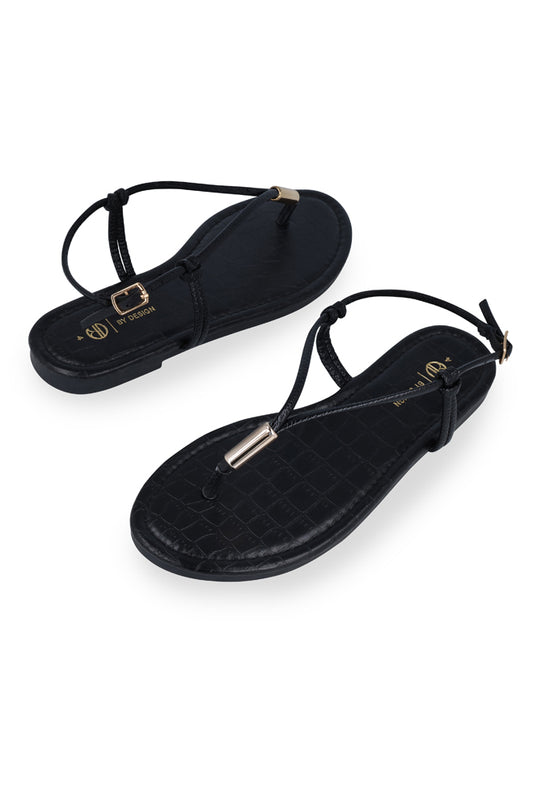 Renka sandal with gold trim