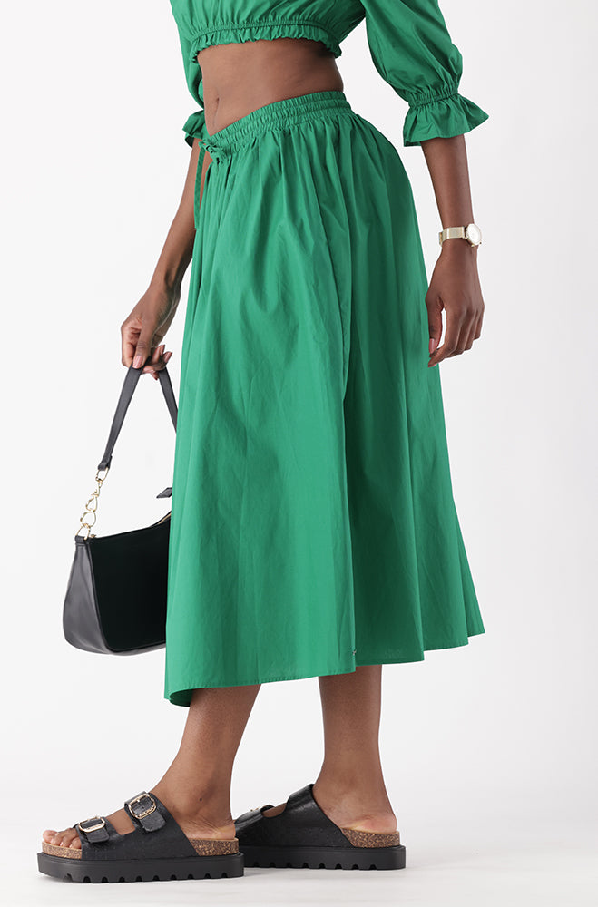 ANNETTE DRAWCORD MIDI SKIRT