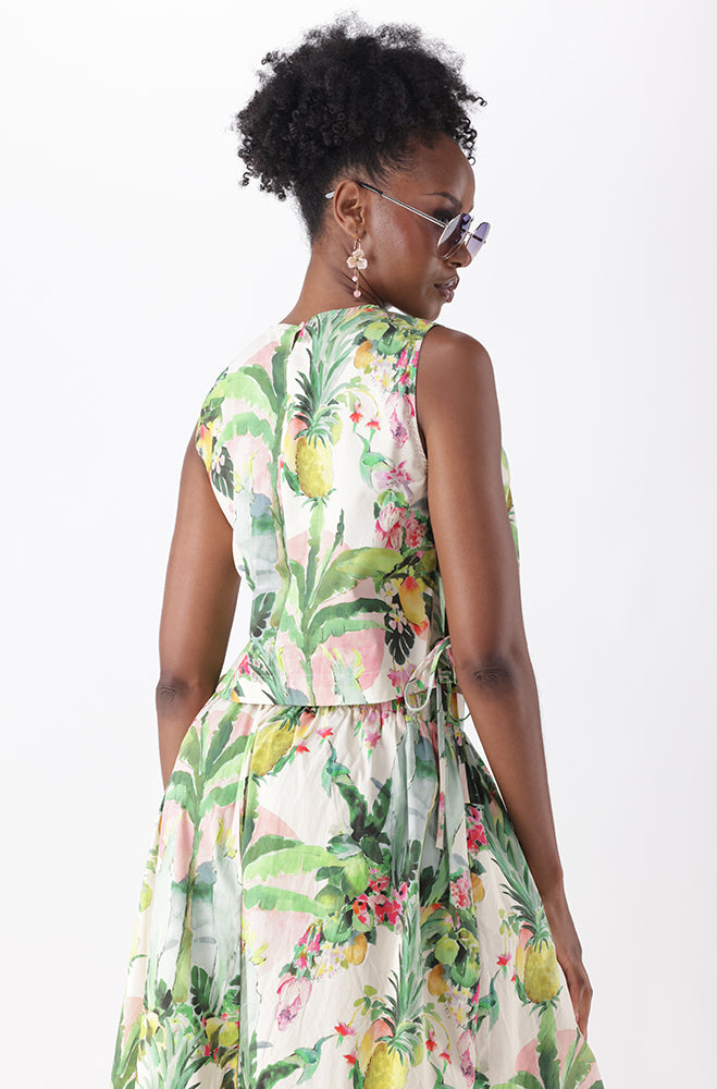 SELAH PRINTED SLEEVELESS TOP