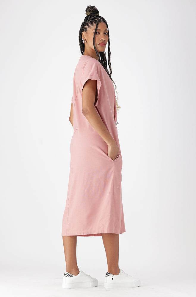 PENELOPE PORTOFINO  LINEN BLEND  DRESS _ 162122 _ Pink