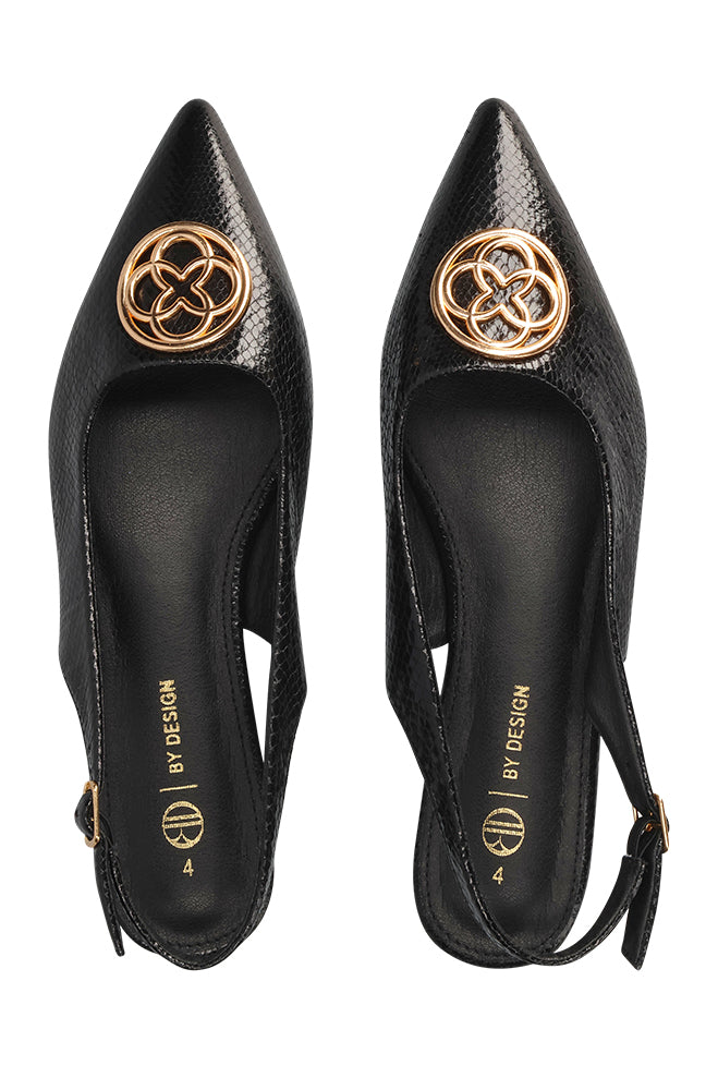 Emma Textured pointed slingback