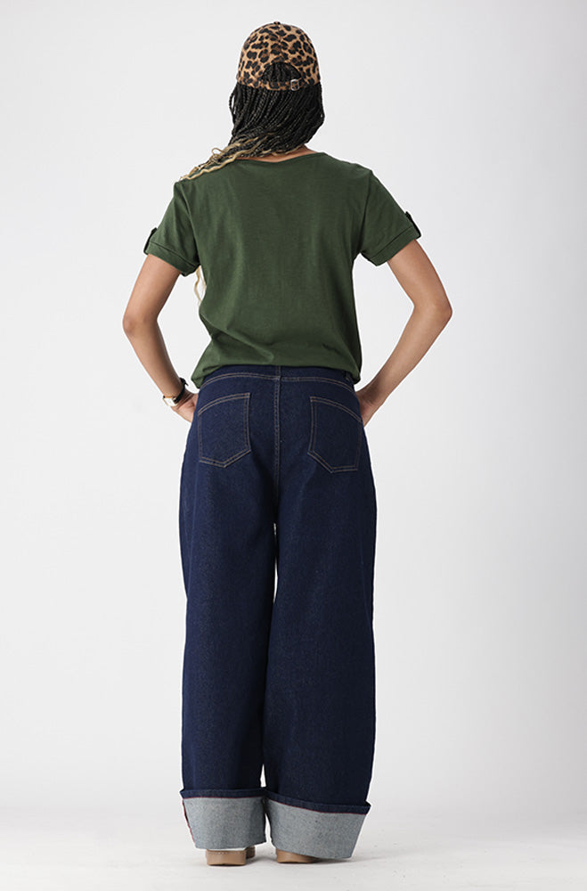 Ladies | Elizabeth Drawcord Tee _ 163407 Fatigue T-shirts