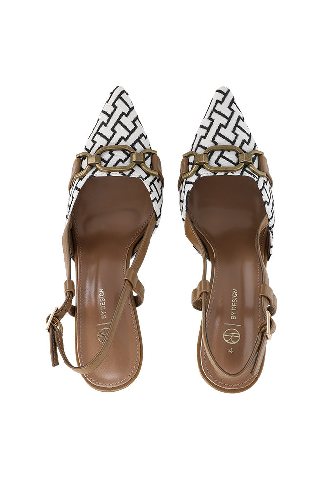 Zetta Graphic pointy slingback