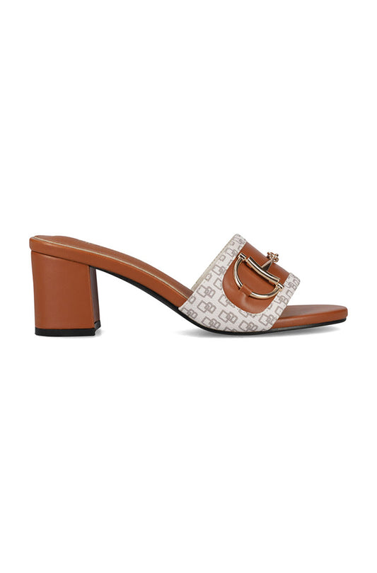 Chloe Printed 2-tone kitten heel