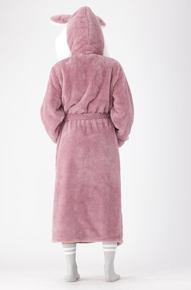 FOXY APPLIQUE HOODED WRAP GOWN